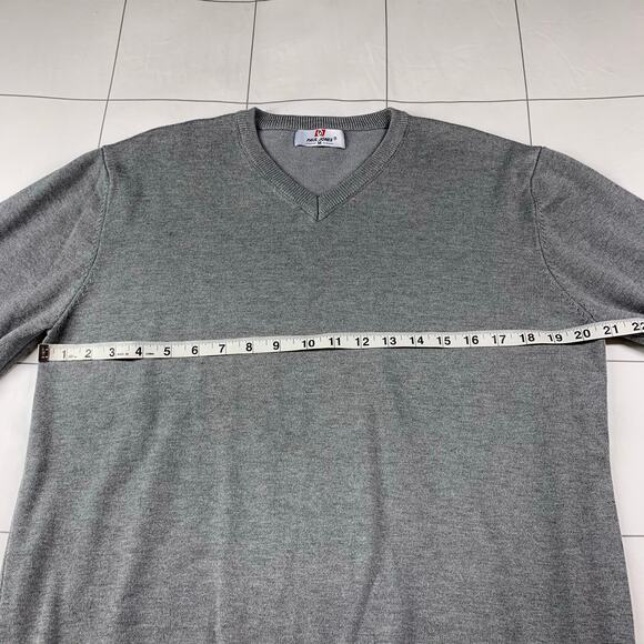 Paul Jones Sweater Mens Medium Gray V Neck Knit Pullover Casual Classic Stretch - Picture 4 of 5